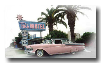 Pink Motel Sign during day